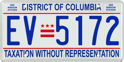 DC license plate EV5172