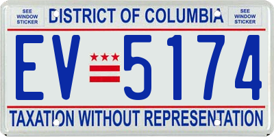 DC license plate EV5174