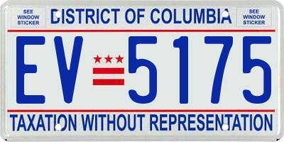 DC license plate EV5175