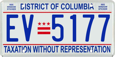 DC license plate EV5177