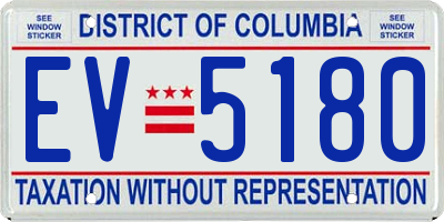 DC license plate EV5180