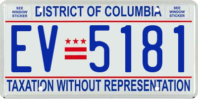 DC license plate EV5181