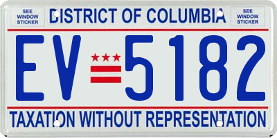 DC license plate EV5182