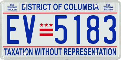DC license plate EV5183