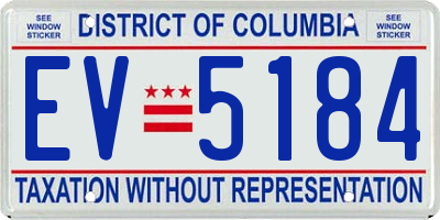 DC license plate EV5184
