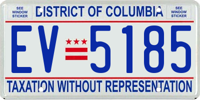 DC license plate EV5185