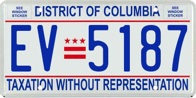 DC license plate EV5187