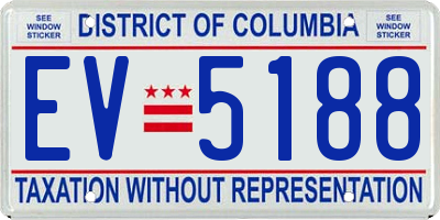 DC license plate EV5188