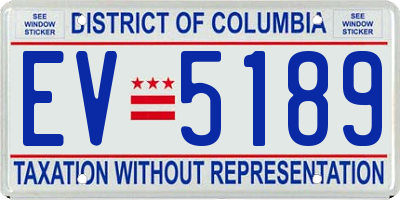DC license plate EV5189