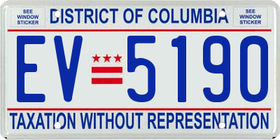 DC license plate EV5190