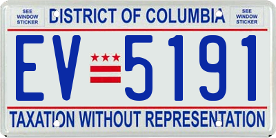 DC license plate EV5191