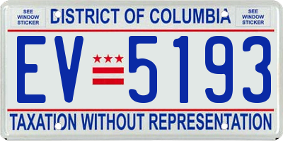 DC license plate EV5193