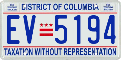 DC license plate EV5194
