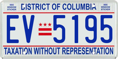 DC license plate EV5195