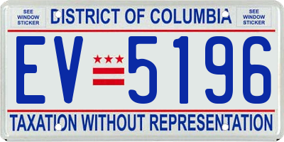 DC license plate EV5196