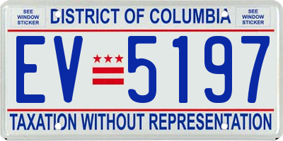 DC license plate EV5197