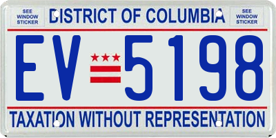 DC license plate EV5198