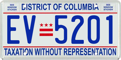 DC license plate EV5201