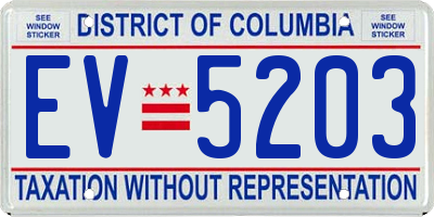 DC license plate EV5203