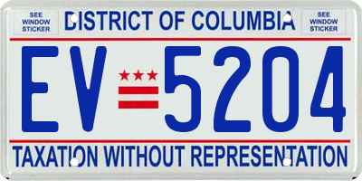DC license plate EV5204