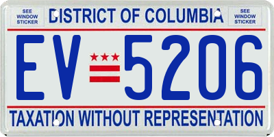 DC license plate EV5206