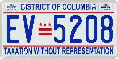 DC license plate EV5208