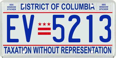 DC license plate EV5213