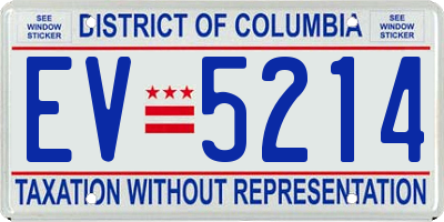 DC license plate EV5214