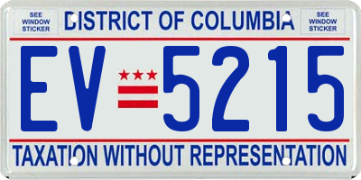 DC license plate EV5215