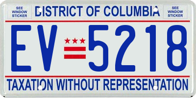 DC license plate EV5218
