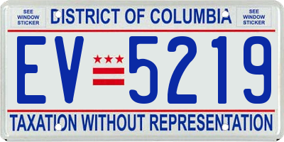 DC license plate EV5219