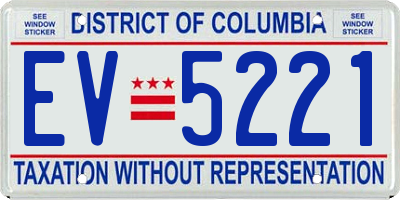 DC license plate EV5221