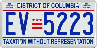 DC license plate EV5223
