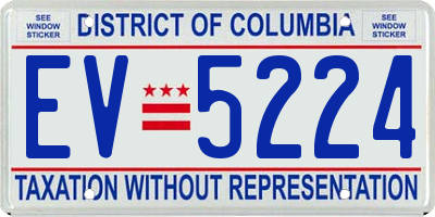 DC license plate EV5224