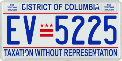 DC license plate EV5225