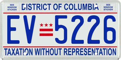 DC license plate EV5226