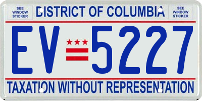 DC license plate EV5227