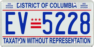 DC license plate EV5228