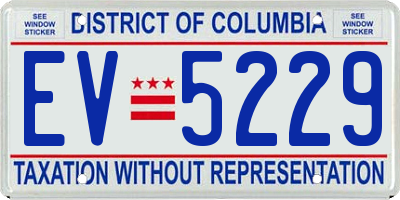 DC license plate EV5229