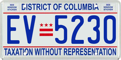 DC license plate EV5230