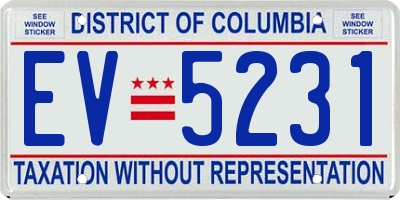 DC license plate EV5231