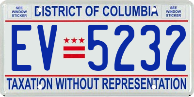 DC license plate EV5232