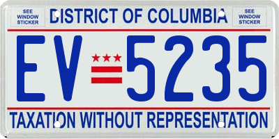 DC license plate EV5235