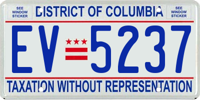 DC license plate EV5237