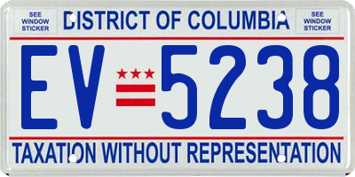 DC license plate EV5238