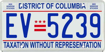 DC license plate EV5239