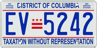 DC license plate EV5242