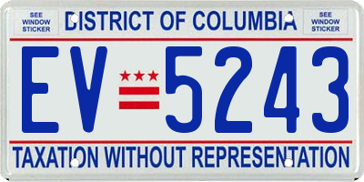 DC license plate EV5243