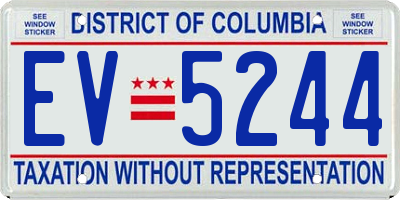 DC license plate EV5244