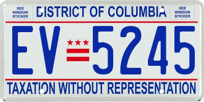 DC license plate EV5245